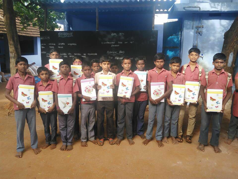 Notebooks Distribution, Sivasailanatha Middle School, Achanpudur, Tenkasi Dist.