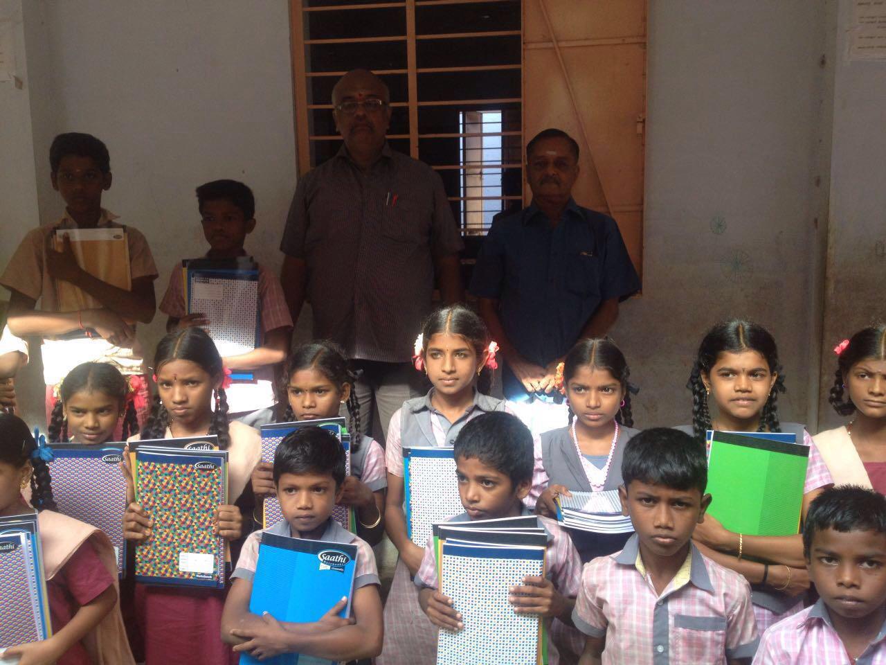 Notebooks Distribution, Sri Sankara  Middle School, Krishnapuram, Tenkasi Dist.