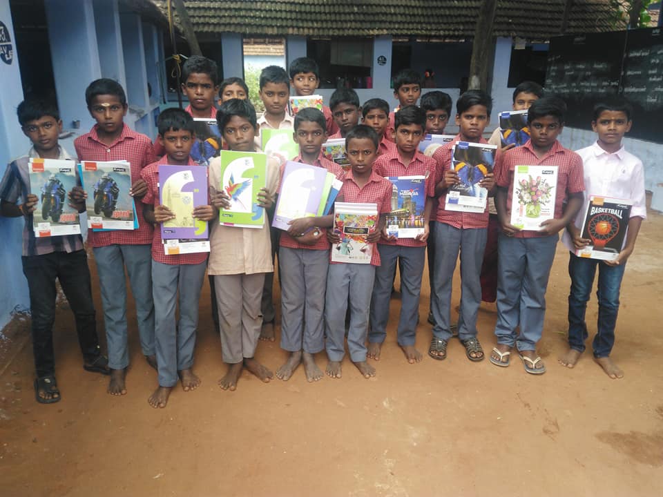 Notebooks Distribution, Sivasailanatha Middle School, Achanpudur, Tenkasi Dist.