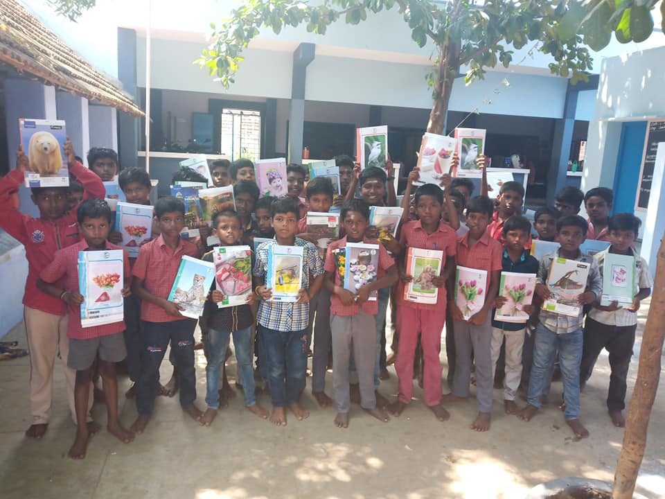 Notebooks Distribution, Sivasailanatha Middle School, Achanpudur, Tenkasi Dist.