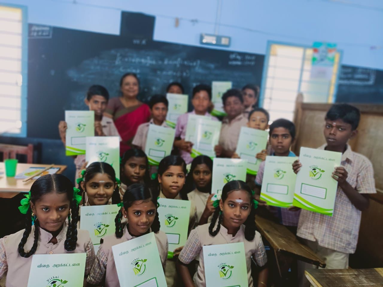 Notebooks Distribution, Sri Sankara  Middle School, Krishnapuram, Tenkasi Dist.