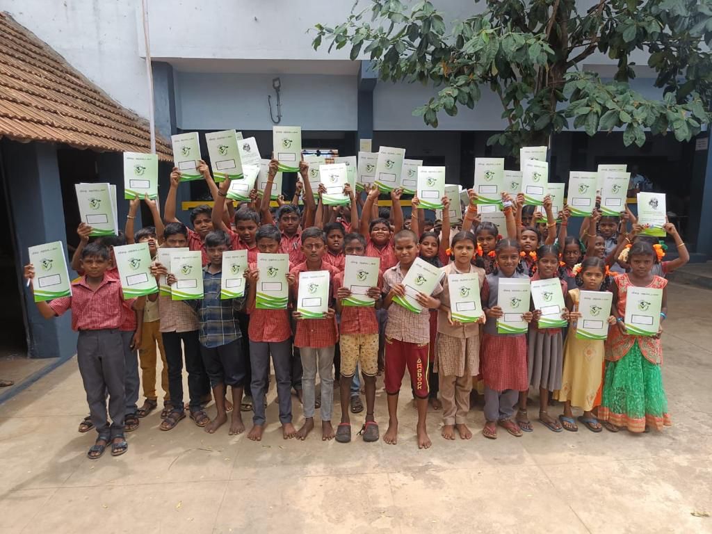 Notebooks Distribution, Sivasailanatha Middle School, Achanpudur, Tenkasi Dist.