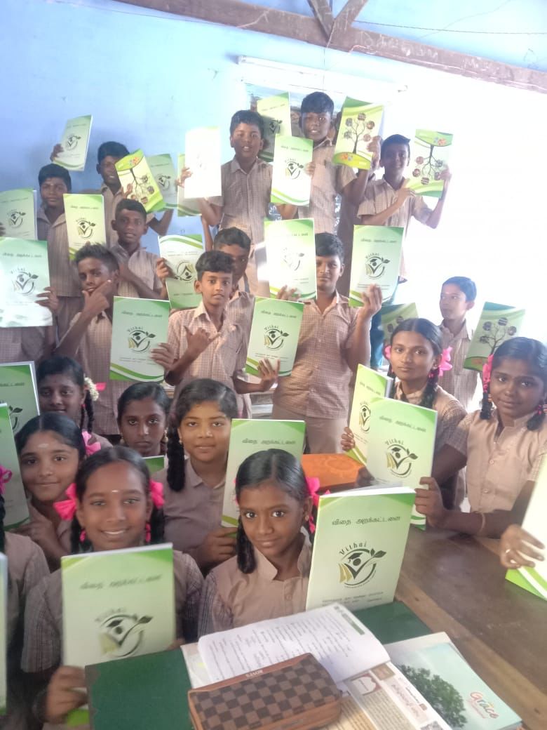 Notebooks Distribution, Sri Sankara  Middle School, Krishnapuram, Tenkasi Dist.