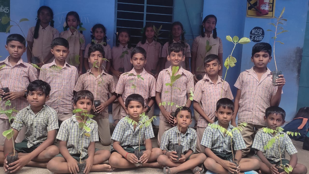 Plantation, Sri Sankara  Middle School, Krishnapuram, Tenkasi Dist.